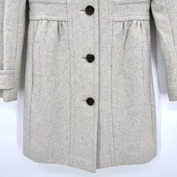 J.Crew Retro Lady Day Wool Blend Mandarin Collar Pleated Peplum Peacoat - Picture 4 of 6